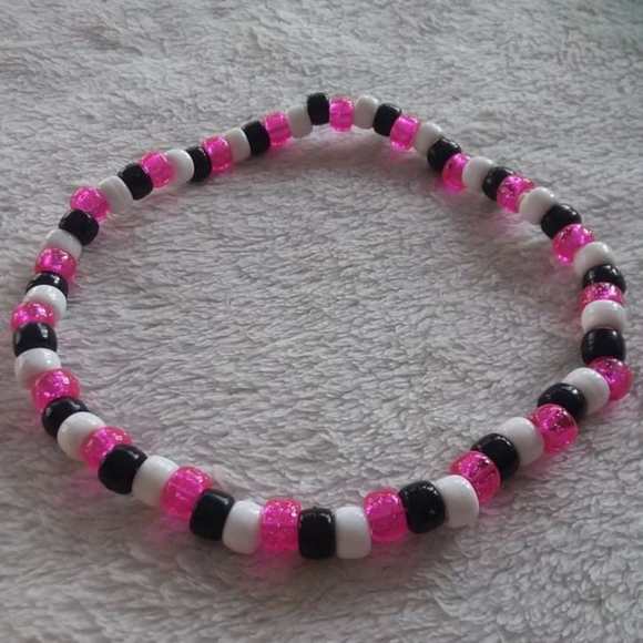 pink black white kandi choker - Picture 1 of 13